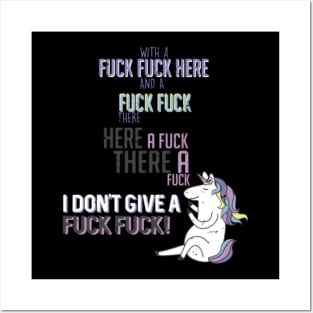 Unicorn Sarcastic Illustration Posters and Art